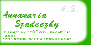 annamaria szadeczky business card